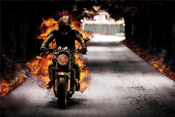 梦见摩托车突然着火