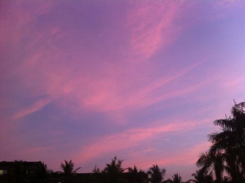 梦见一片粉红色的天空